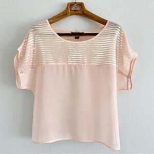 Victoria’s Secret Pink Iridescent Sequin Short Sleeve Top Size Small